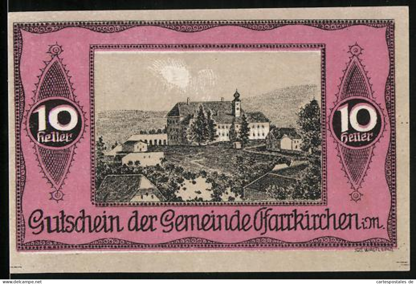 Notgeld Pfarrkirchen I. M., 10 Heller, Teilansicht Mit Schloss  - Autriche