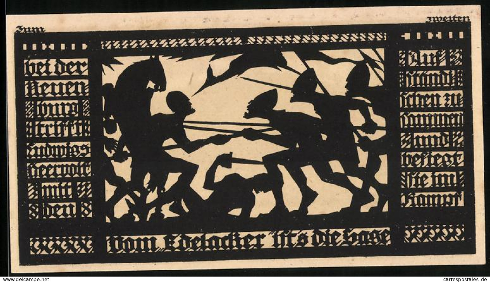 Notgeld Freyburg An Der Unstrut 1921, 50 Pfennig, Sage Edelacker - Kampfszene, Ortsansicht  - Lokale Ausgaben