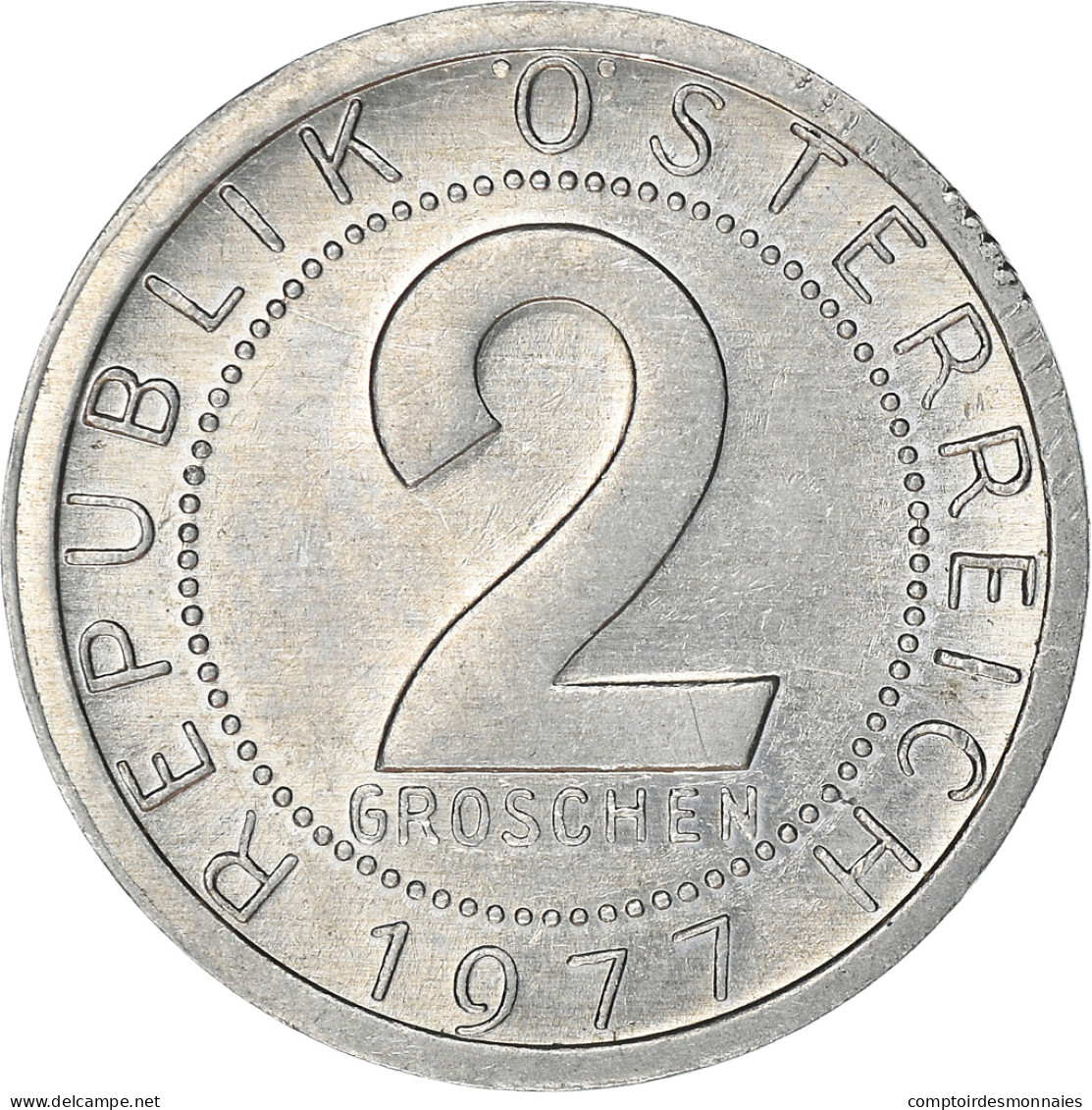 Monnaie, Autriche, 2 Groschen, 1977, TTB, Aluminium, KM:2876 - Autriche