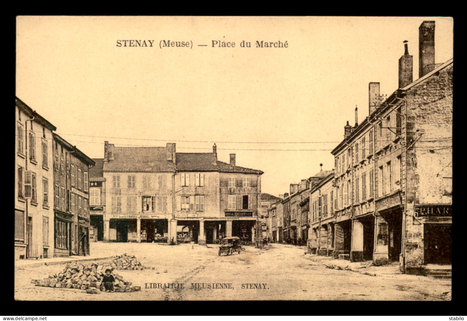 55 - STENAY - PLACE DU MARCHE - MAGASIN CYCLES-MOTOS A. RAGUET - EDITEUR LIBRAIRIE MEUSIENNE - Stenay