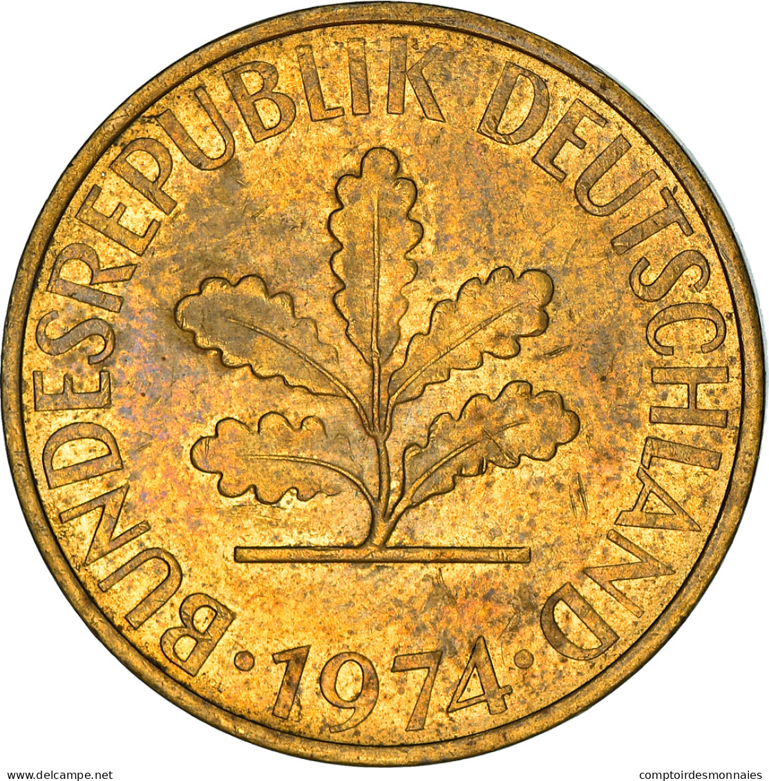 Monnaie, République Fédérale Allemande, 10 Pfennig, 1974, Karlsruhe, TTB - 10 Pfennig