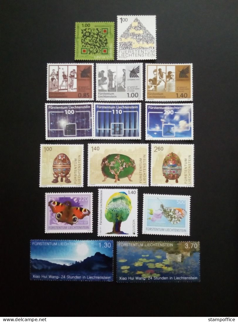 LIECHTENSTEIN JAHRGANG 2011 POSTFRISCH(MINT) MI-NR. 1580-1616, BLOCK 20 UND KLEINBOGEN 1617 - Full Years