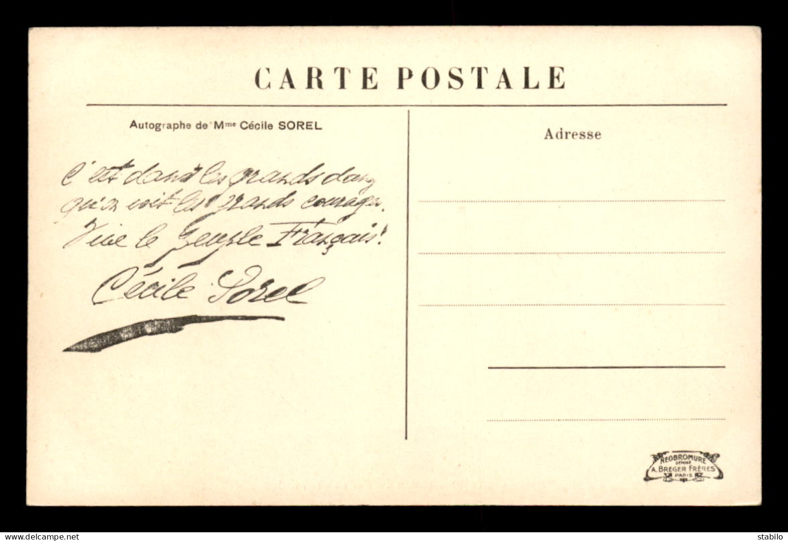 75 - PARIS - INONDATIONS DE 1910 - LIGNE DE CHEMIN DE FER DES INVALIDES - FAC SIMILE D'AUTOGRAPHE DE CECILE SOREL AU VER - De Overstroming Van 1910