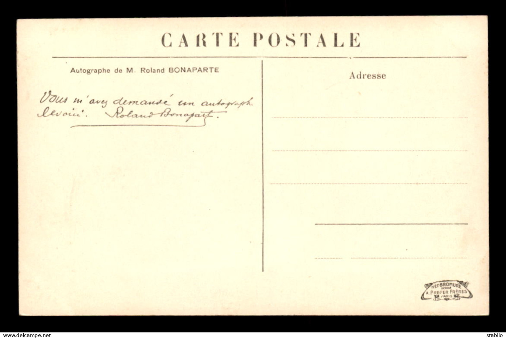 75 - PARIS - INONDATIONS DE 1910 - PONT ST-MICHEL - FAC SIMILE D'AUTOGRAPHE DE ROLAND BONAPARTE  AU VERSO - Überschwemmung 1910