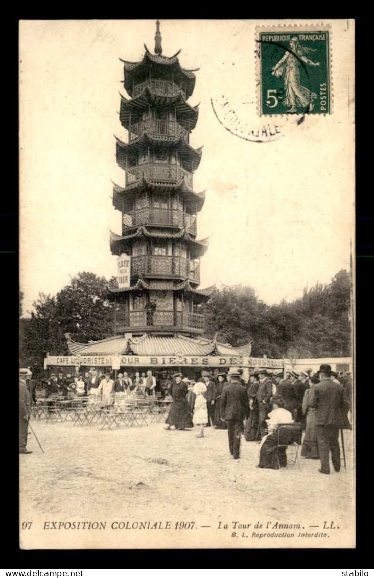 75 - PARIS 12EME - BOIS DE VINCENNES - EXPOSITION COLONIALE 1907 - LA TOUR DE L'ANNAM - Paris (12)