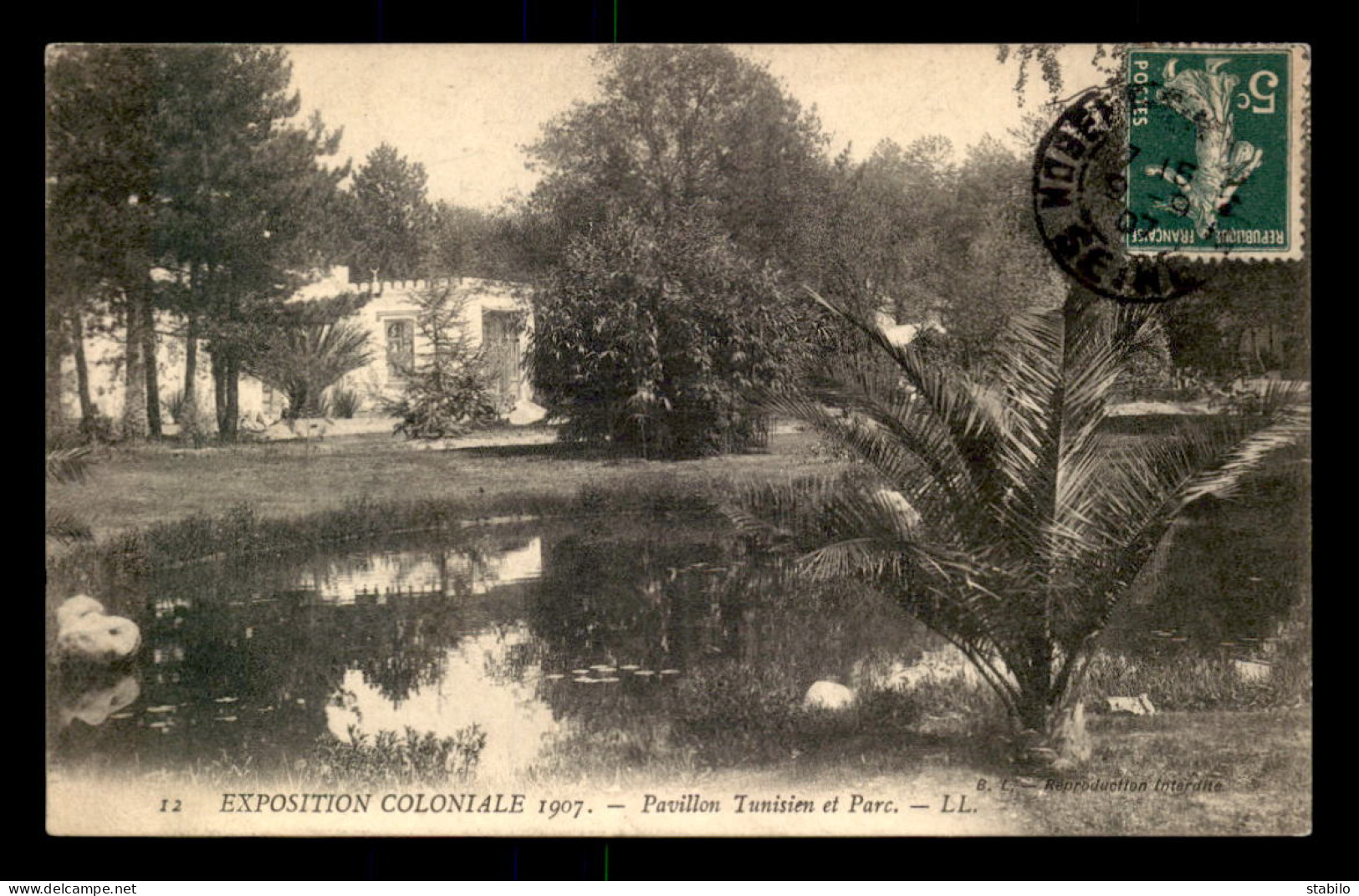 75 - PARIS 12EME - BOIS DE VINCENNES - EXPOSITION COLONIALE 1907 - PAVILLON TUNISIEN ET PARC - Arrondissement: 12