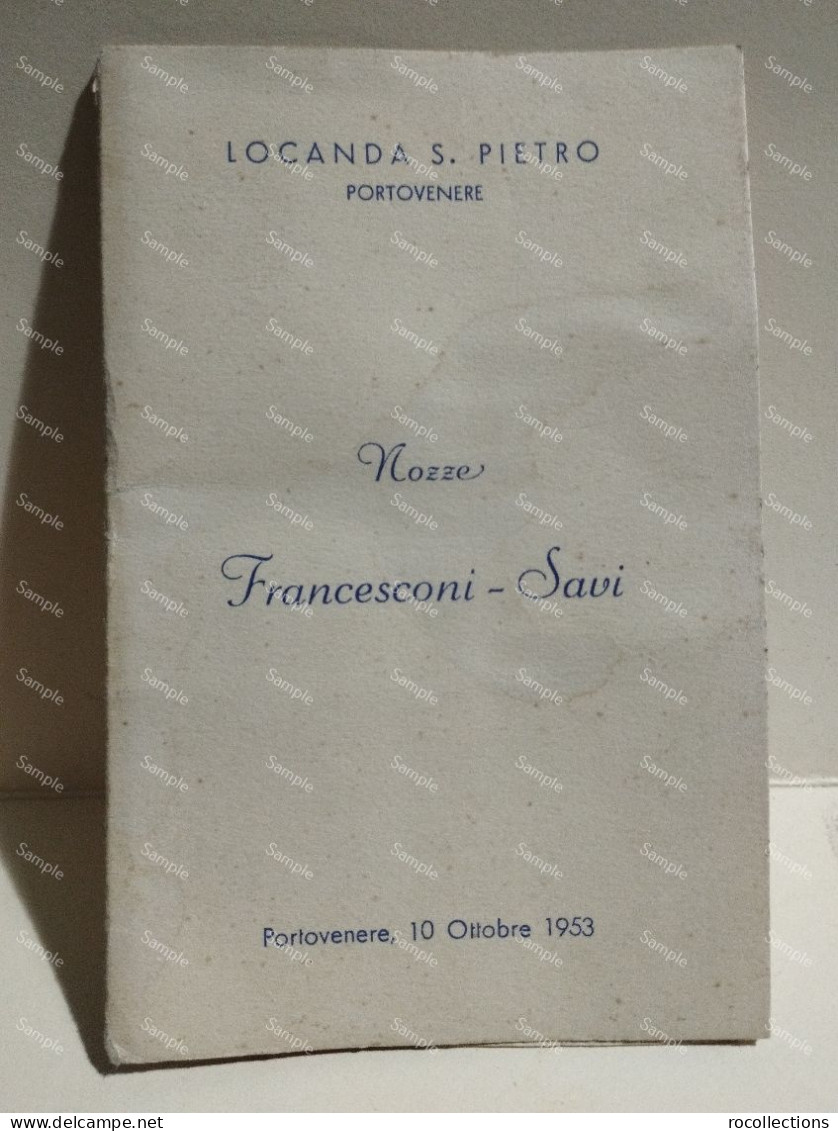 Italia LOCANDA S. PIETRO Portovenere. Menù Nozze 10 Ottobre 1953 - Menus