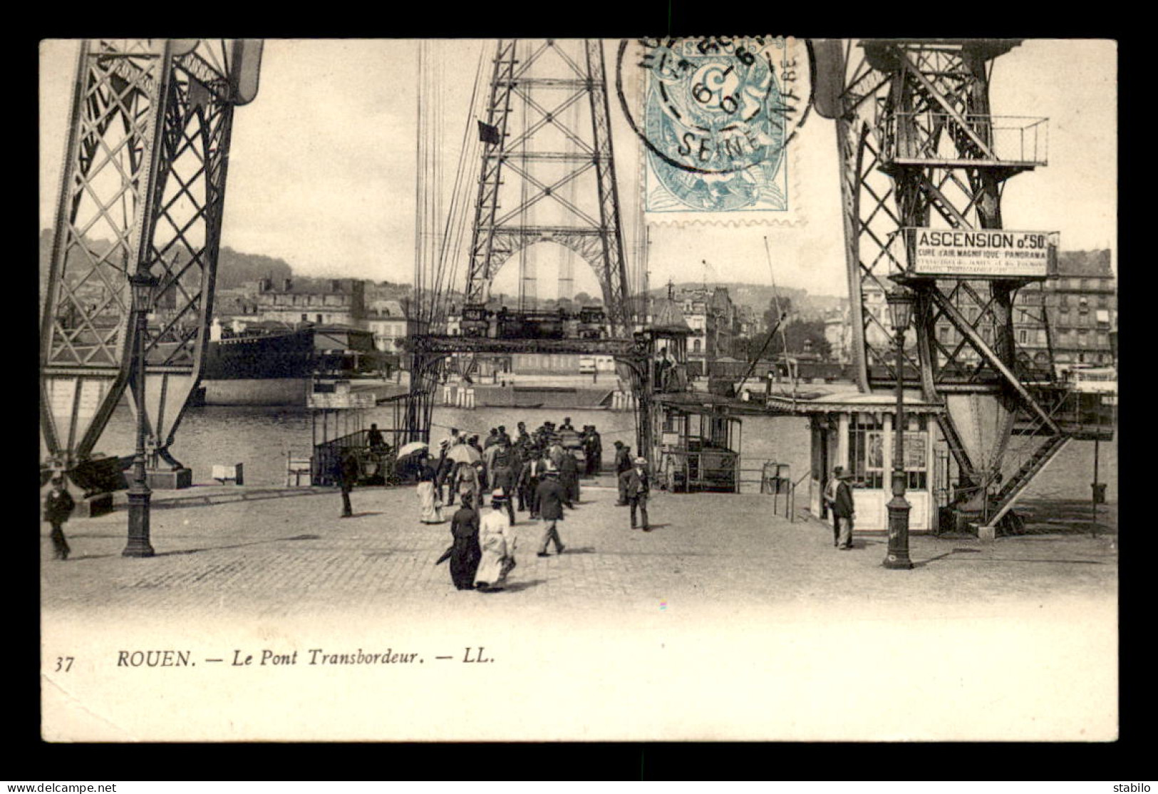 BATEAUX - CARGO "KHARTOUM" - ROUEN - LE PONT TRANSBORDEUR - Cargos