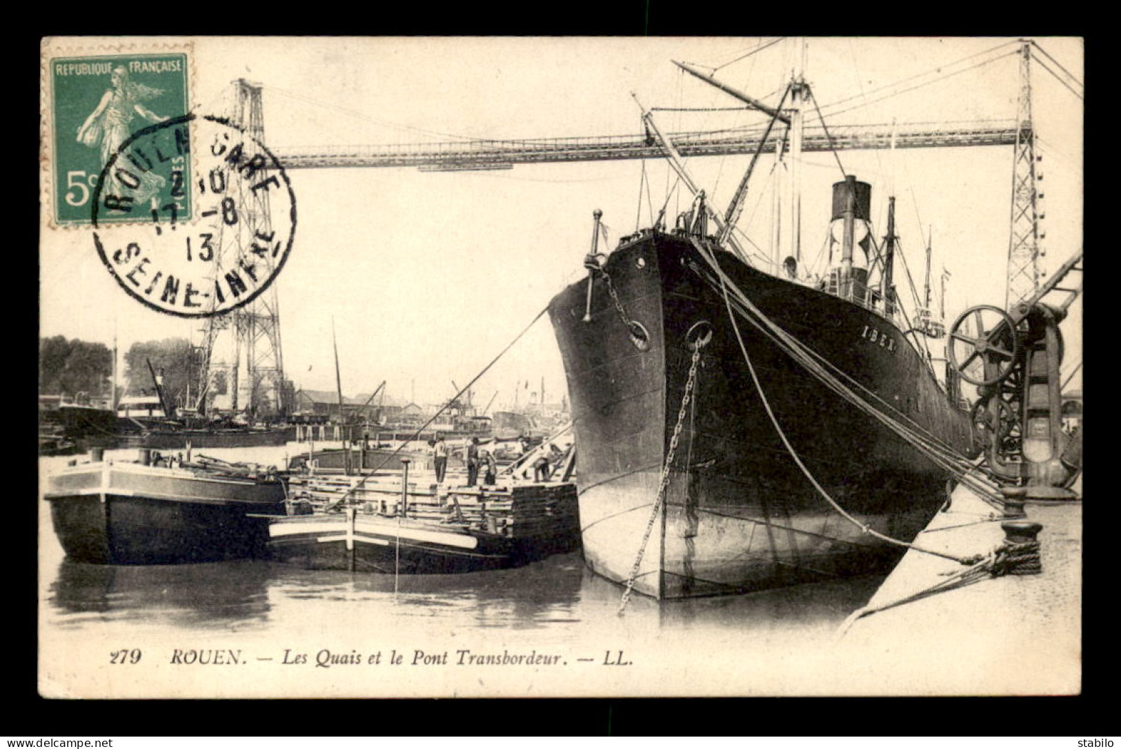 BATEAUX - CARGO "IBEX" A QUAI - ROUEN - Comercio