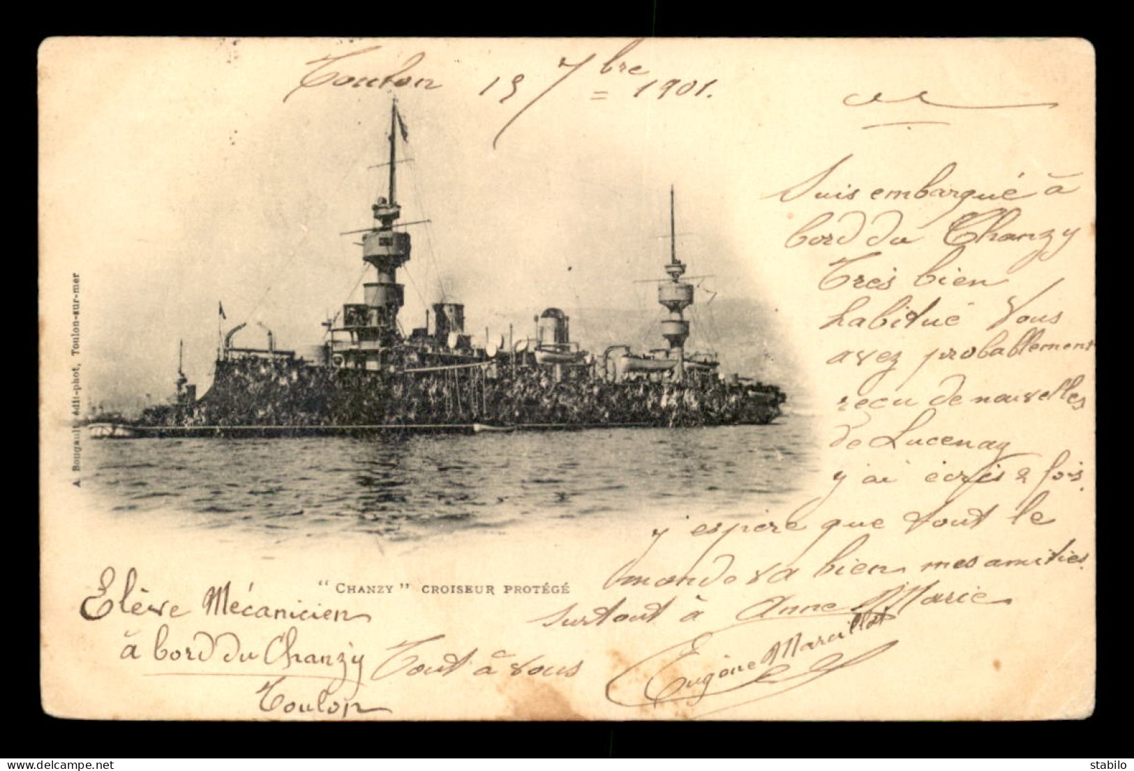 BATEAUX DE GUERRE - CROISEUR PROTEGE "CHANZY" - Warships