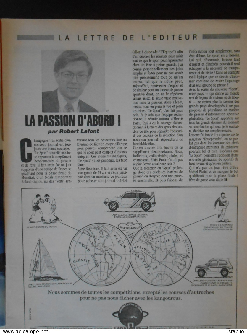 REVUE - SPORT -  LE SPORT - NUMERO 1 - SEMAINE DU 20 AU 26 OCTOBRE 1989 - Sport