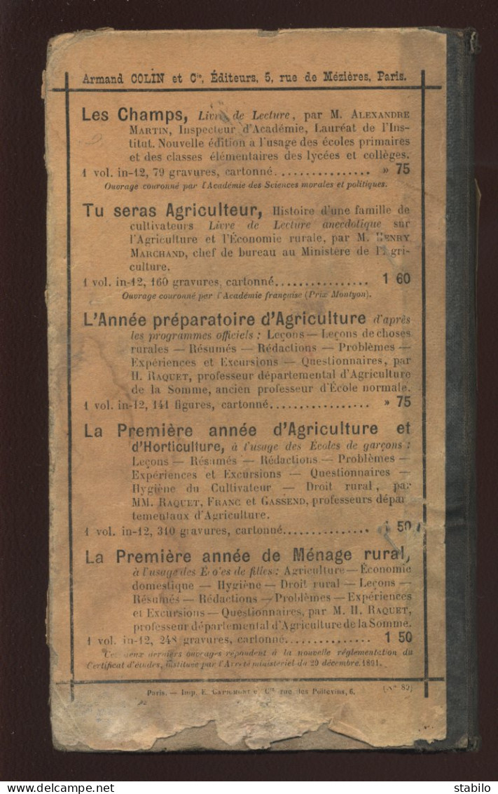 AGRICULTURE  VIE AGRICOLE  ECONOMIE RURALE PAR HENRY MARCHAND MEMBRE DU MINISTERE - 160 GRAVURES - Altri & Non Classificati