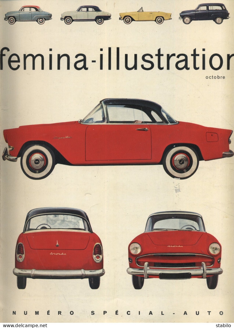 FEMINA ILLUSTRATION - NUMERO SPECIAL  SALON DE L'AUTO - TOUTES LES VOITURES 1956-1957 - Auto/Motorrad