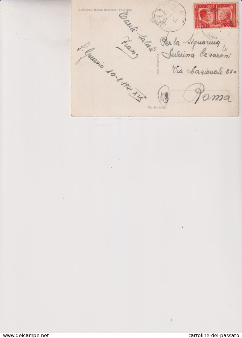 S. GENESIO  ATESINO  BOLZANO  PANORAMA  NICE STAMP  VG  1941 - Bolzano (Bozen)