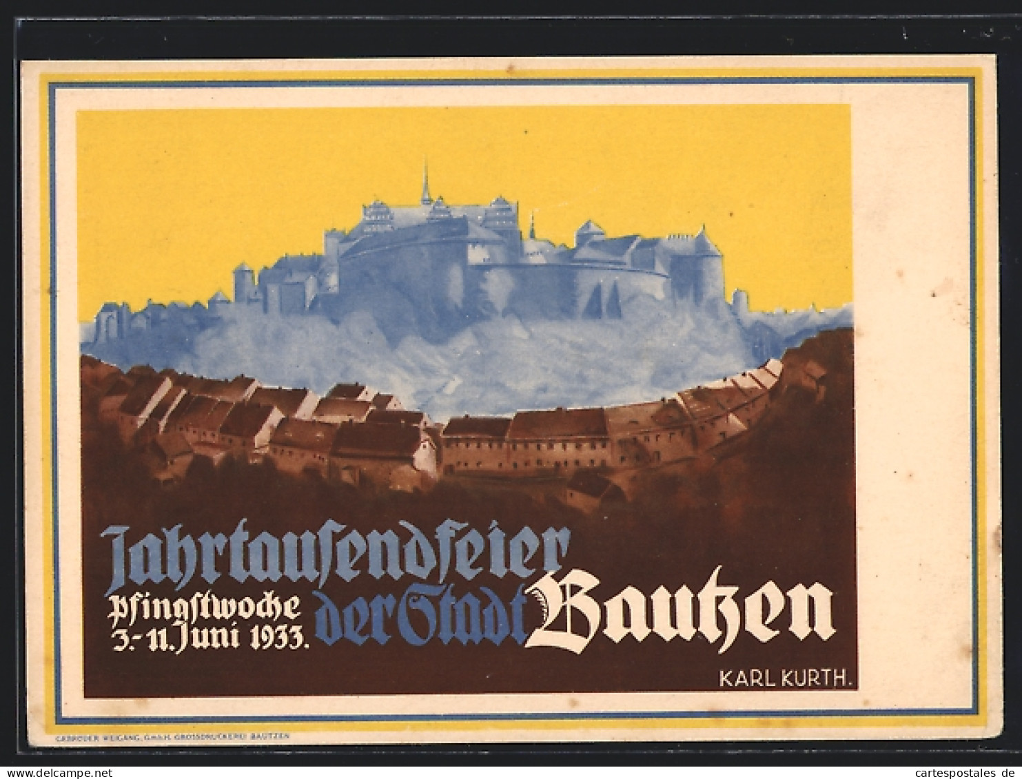 AK Bautzen, Jahrtausendfeier Der Stadt In Der Pfingstwoche 1933, Stadtansicht  - Bautzen