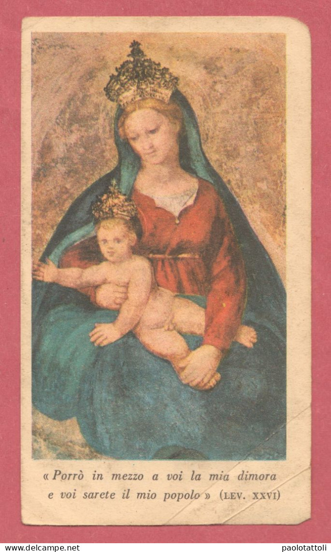 Holy Card, Santino- Madonna Del Popolo Di Cesena. Effige Proprietà Della Compagnia Della Madonna Del Popolo Di Cesena. - Devotion Images