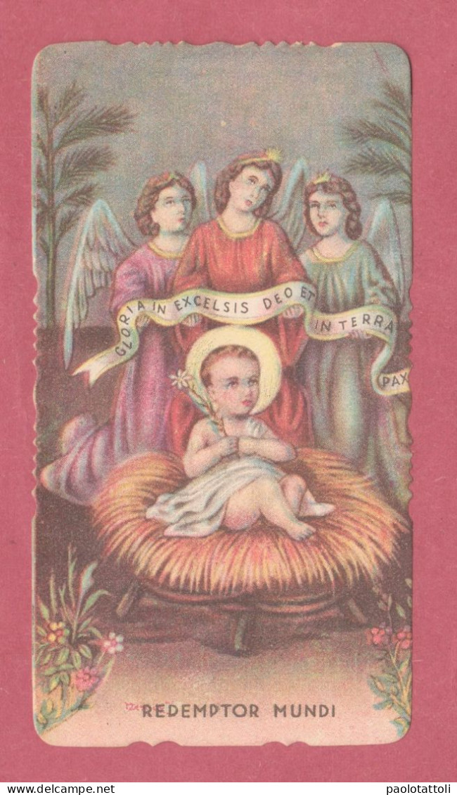 Holy Card, Santino- Redemptor Mundi. Con Approvazione Ecclesiastica. Ditta Ludovico Lopez, Bari- Dim. 107x 58 Mm - Devotion Images