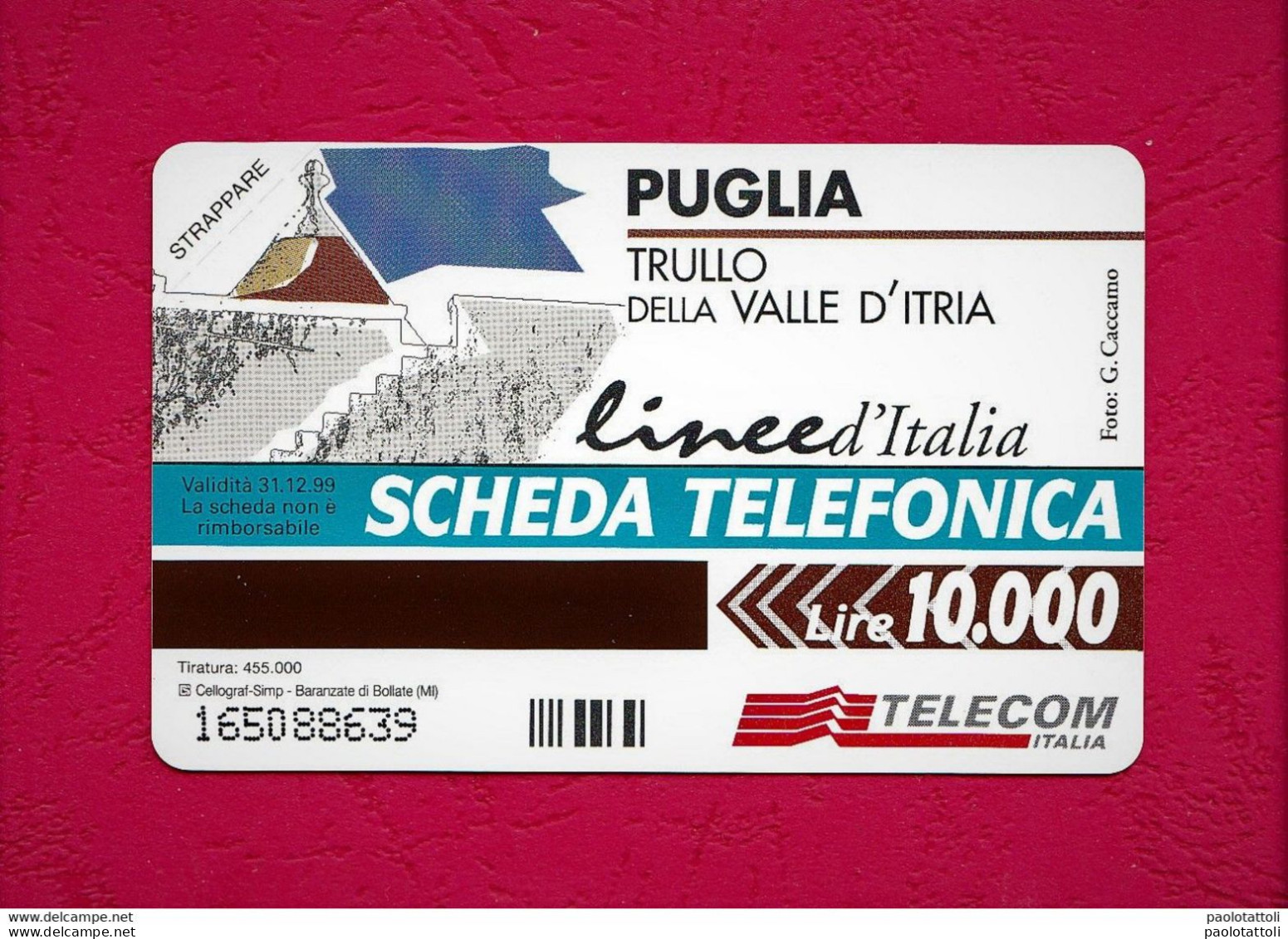 Italia, Italy- New Prepaid Phone Card- Nuova- LINEE D'ITALIA MOLISE- 10000L- Ed. Celograf- Ex. 31.12.99 - Publiques Figurées Ordinaires