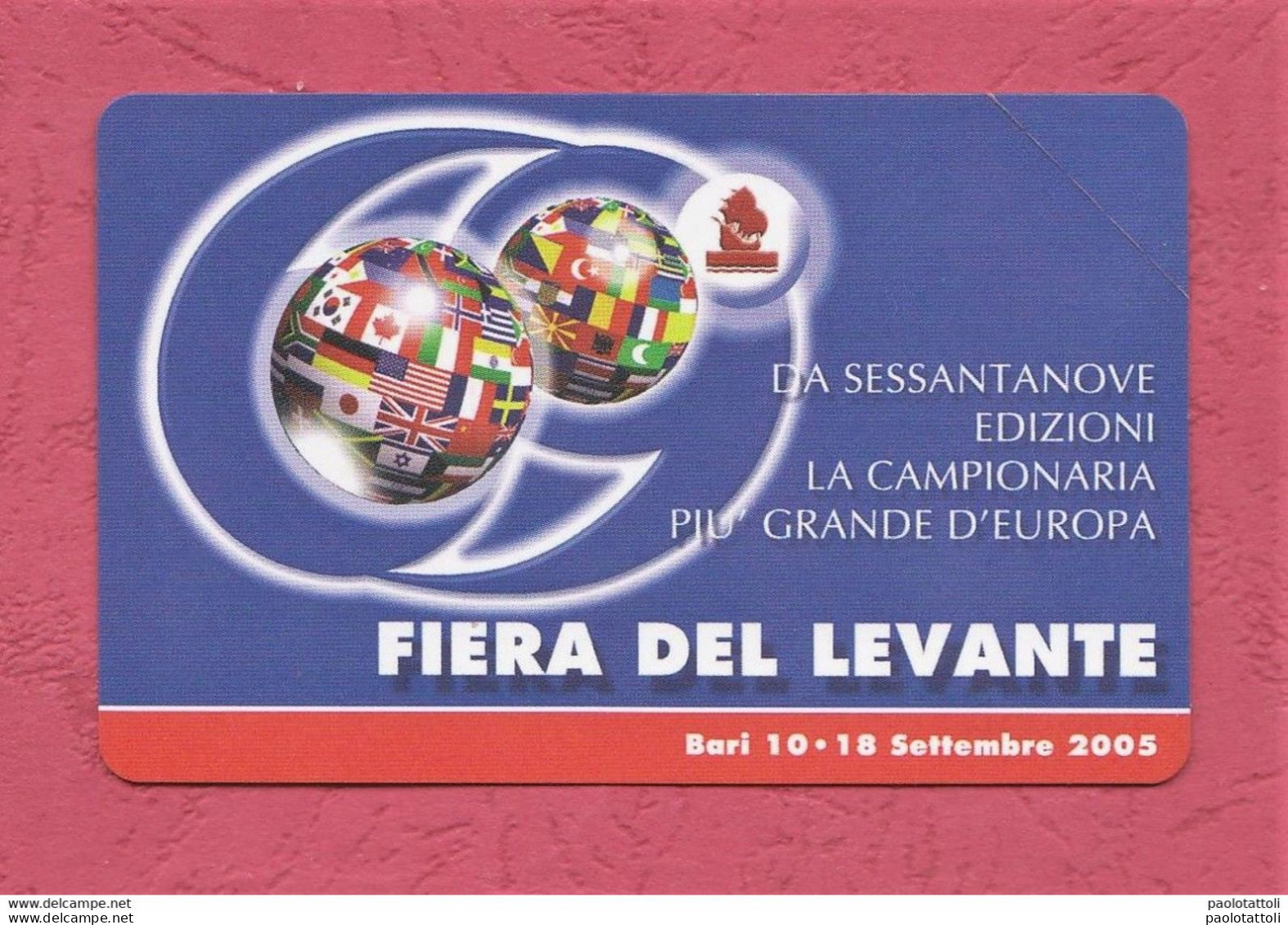 Italia, Italy- New, Nuova. Pre-Paid Phoone Card. Telecom. Bari; Fiera Del Levante, Sett;2005. Exp. 30.06.2006 - Public Special Or Commemorative