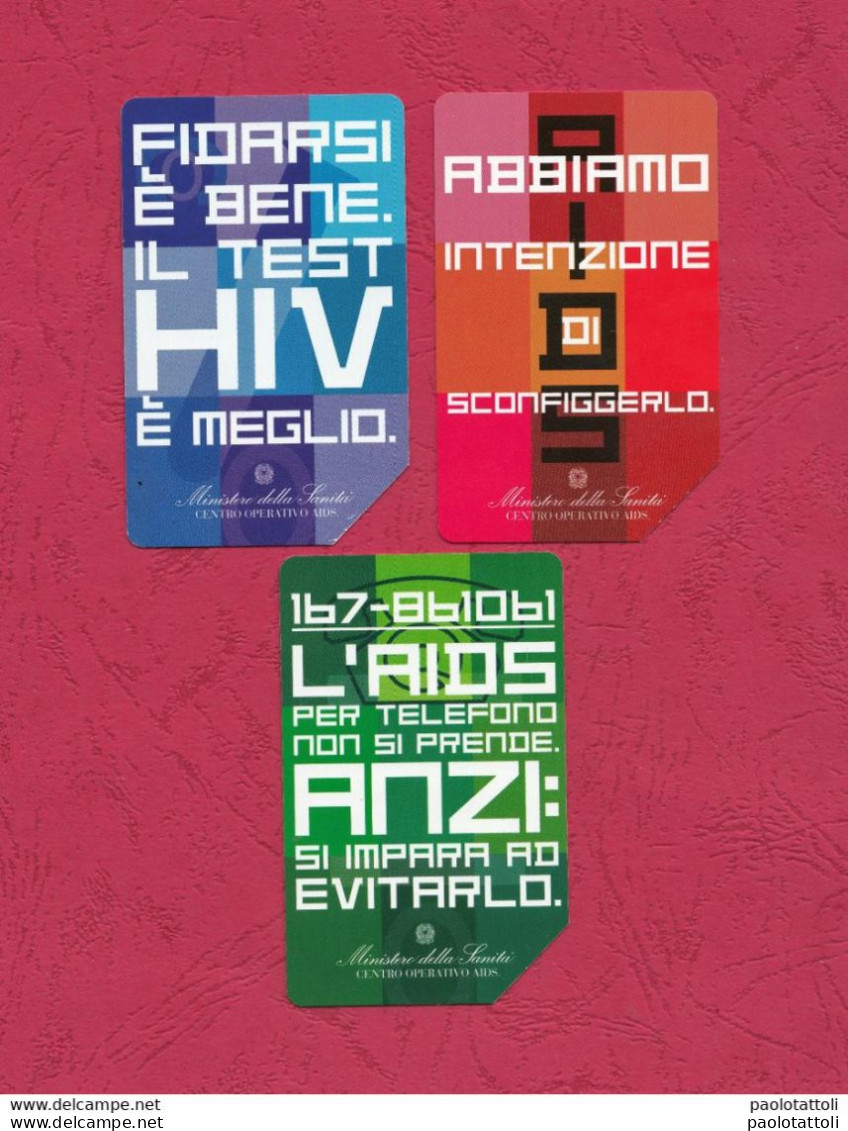 Italia, Italy- Prepaid Used Phone Card- AIDS , Usate- FULL ISSUE- Ed. Celiograf, Publicenter, - Pubbliche Figurate Ordinarie