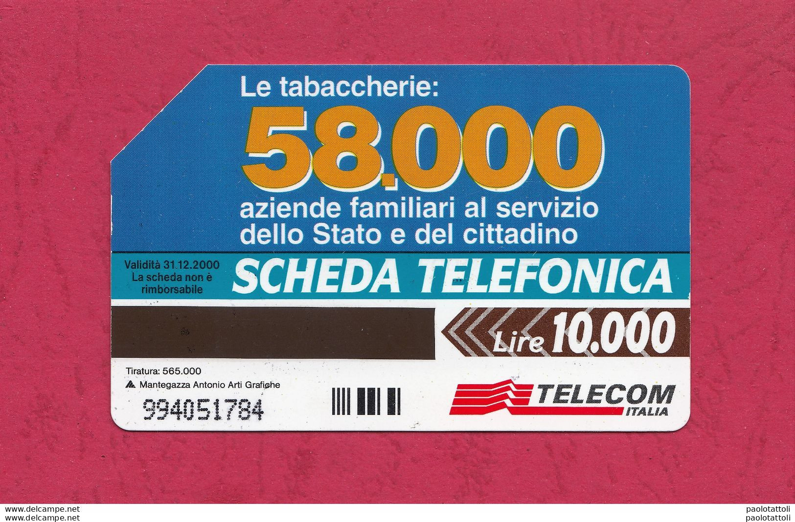 Italia, Italy- Prepaid Used Phone Card- SERVIZI BASE 2001-ROMA, UsatA- Ed. Mantegazza. Exp. 31.12.2000 - Openbaar Getekend