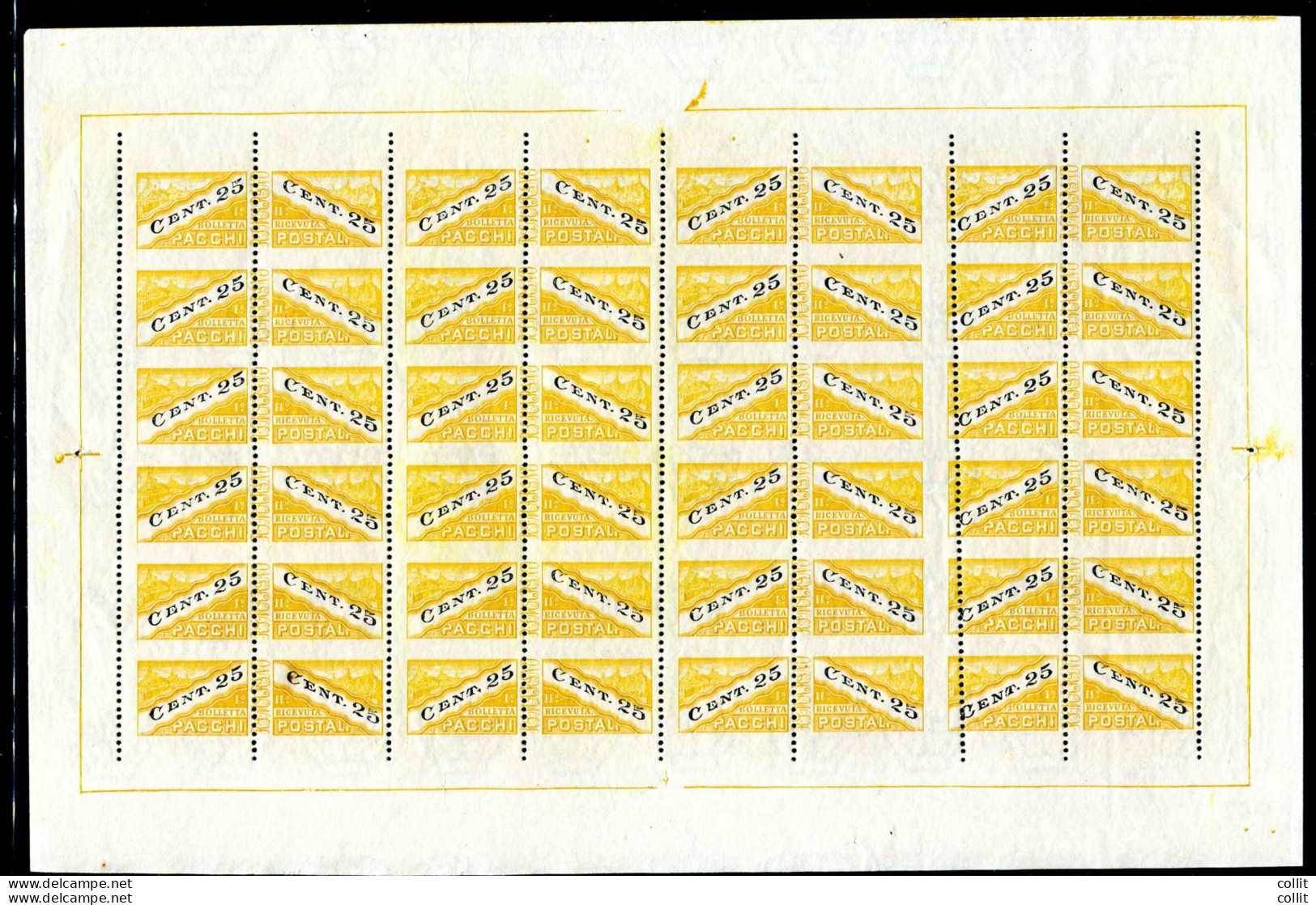 Pacchi Postali Cent. 25 Foglio Varietà - Unused Stamps