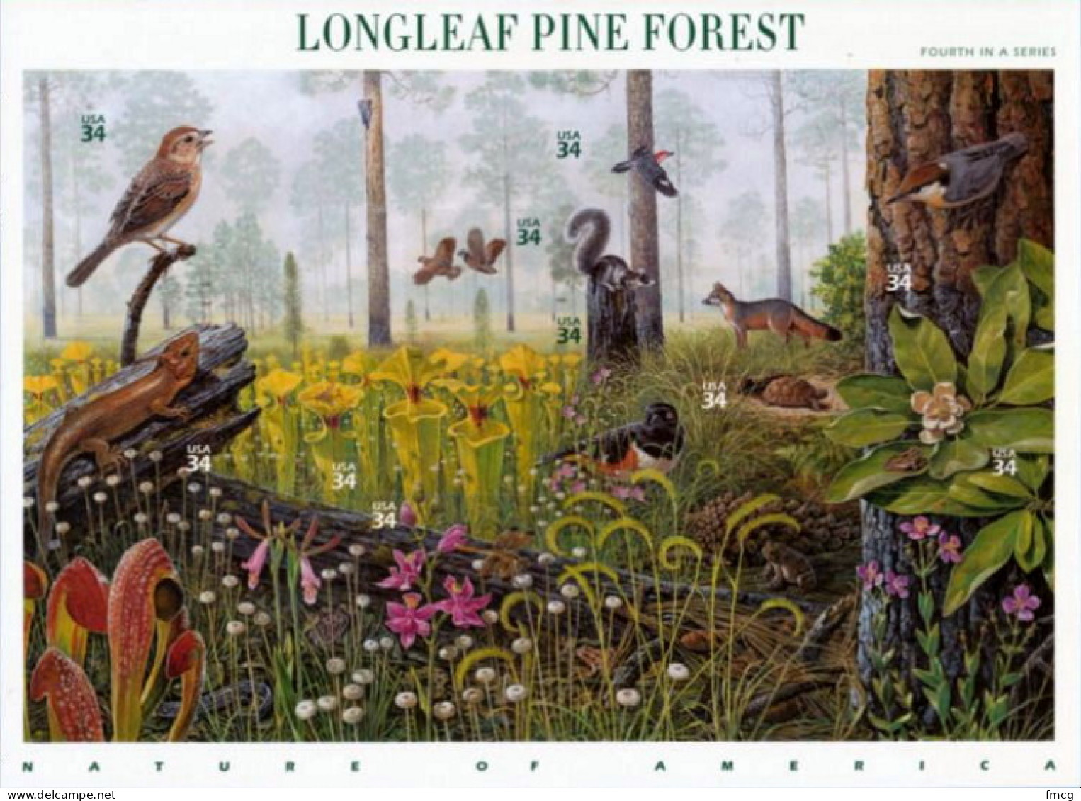 2002 Long Leaf Pine Forest, 10 Stamps, Mint Never Hinged - Ungebraucht