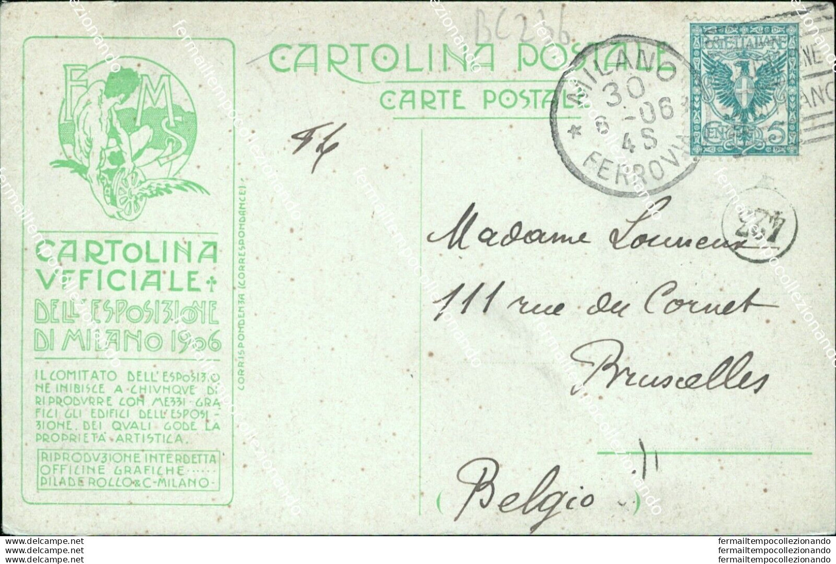 Bc236  Cartolina Milano Citta' Esposizione 1906 - Milano (Milan)