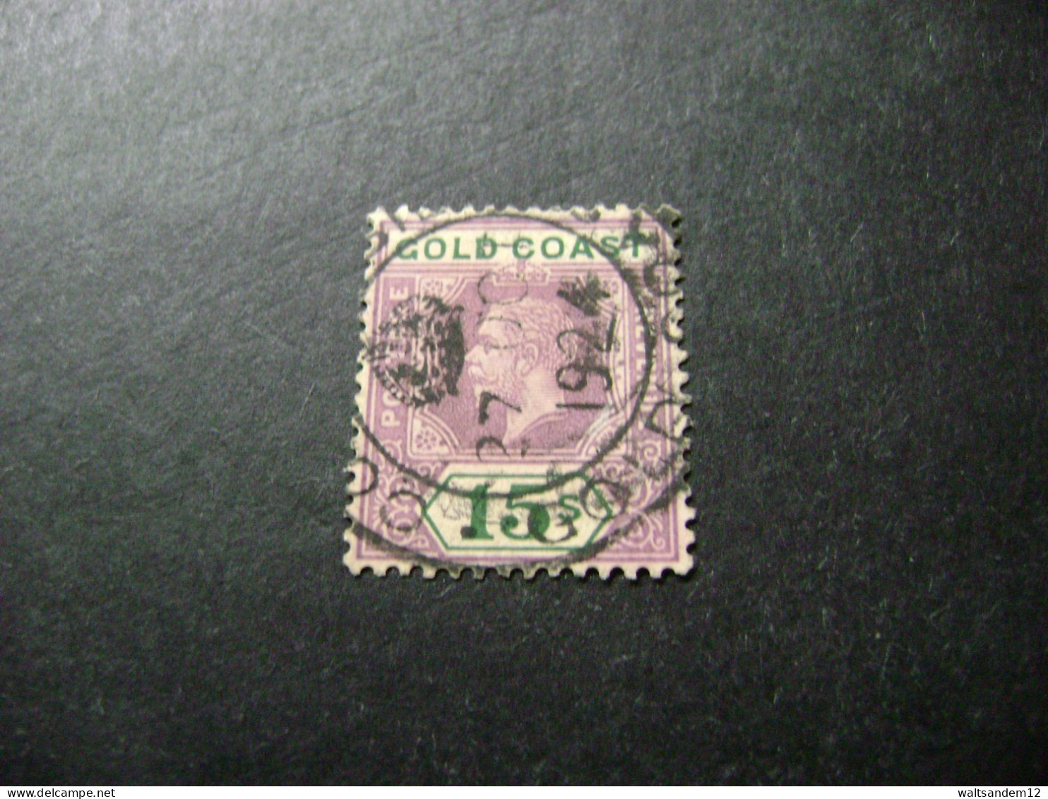 Gold Coast 1921 KGV 15/- Dull Purple And Green (SG 100) - Used - Costa De Oro (...-1957)