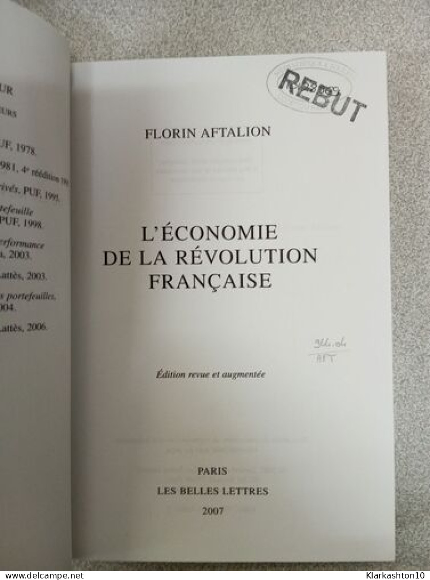 L'Economie De La Revolution Francaise (Histoire Band 87) - Andere & Zonder Classificatie