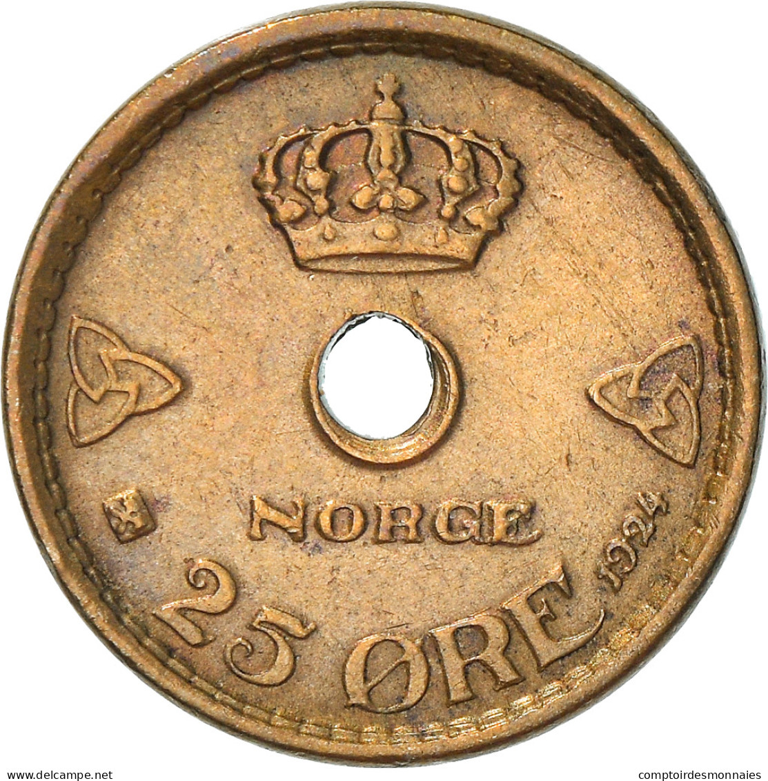 Monnaie, Norvège, Haakon VII, 25 Öre, 1924, TB+, Copper-nickel, KM:384 - Norvegia