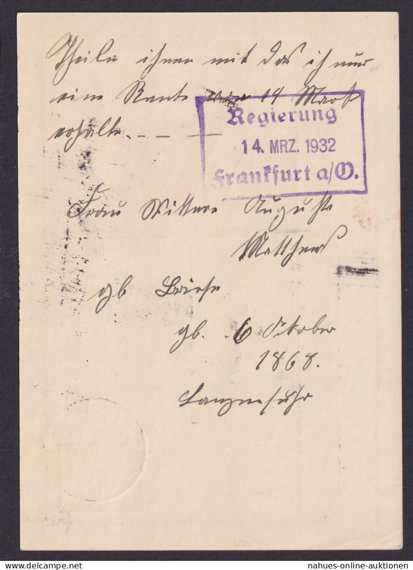Langenfuhr über Woldenberg Neumark Brandenburg Deutsches Reich Ganzsache - Briefe U. Dokumente