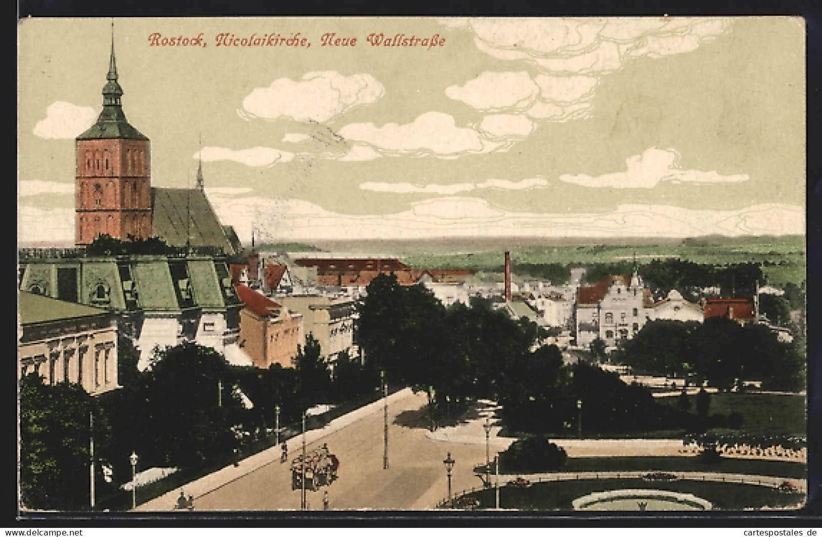 AK Rostock, Nicolaikirche Und Neue Wallstrasse  - Rostock