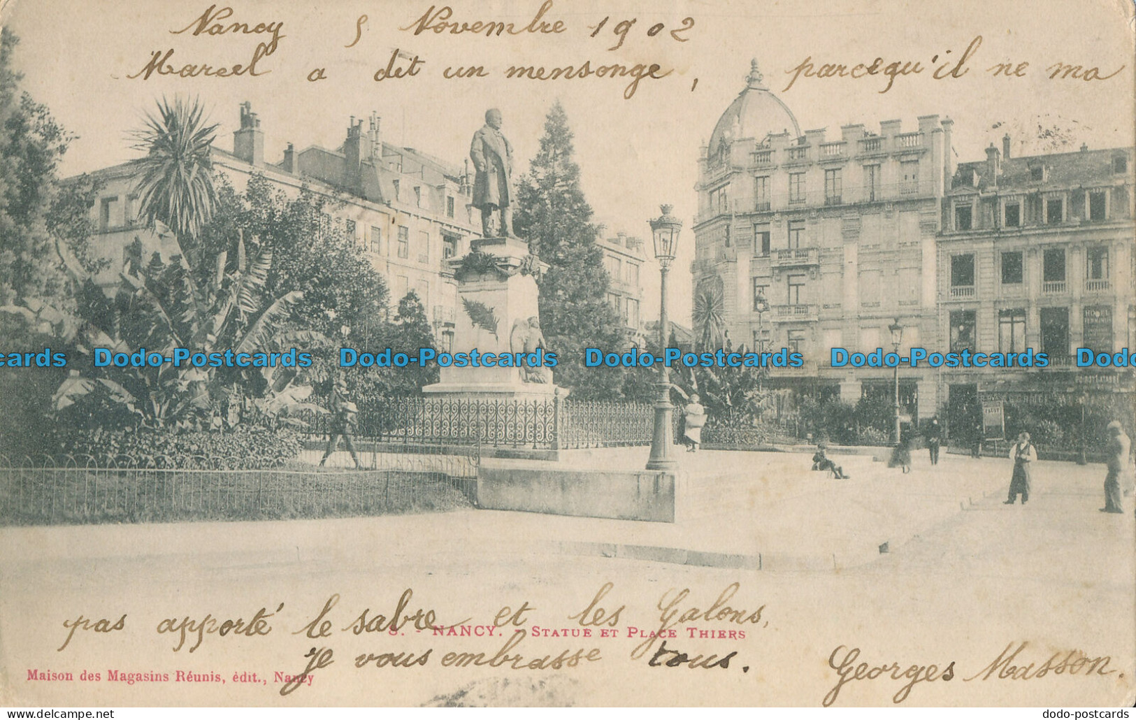 R034295 Nancy. Statue Et Place Thiers. Reunis. 1902 - World