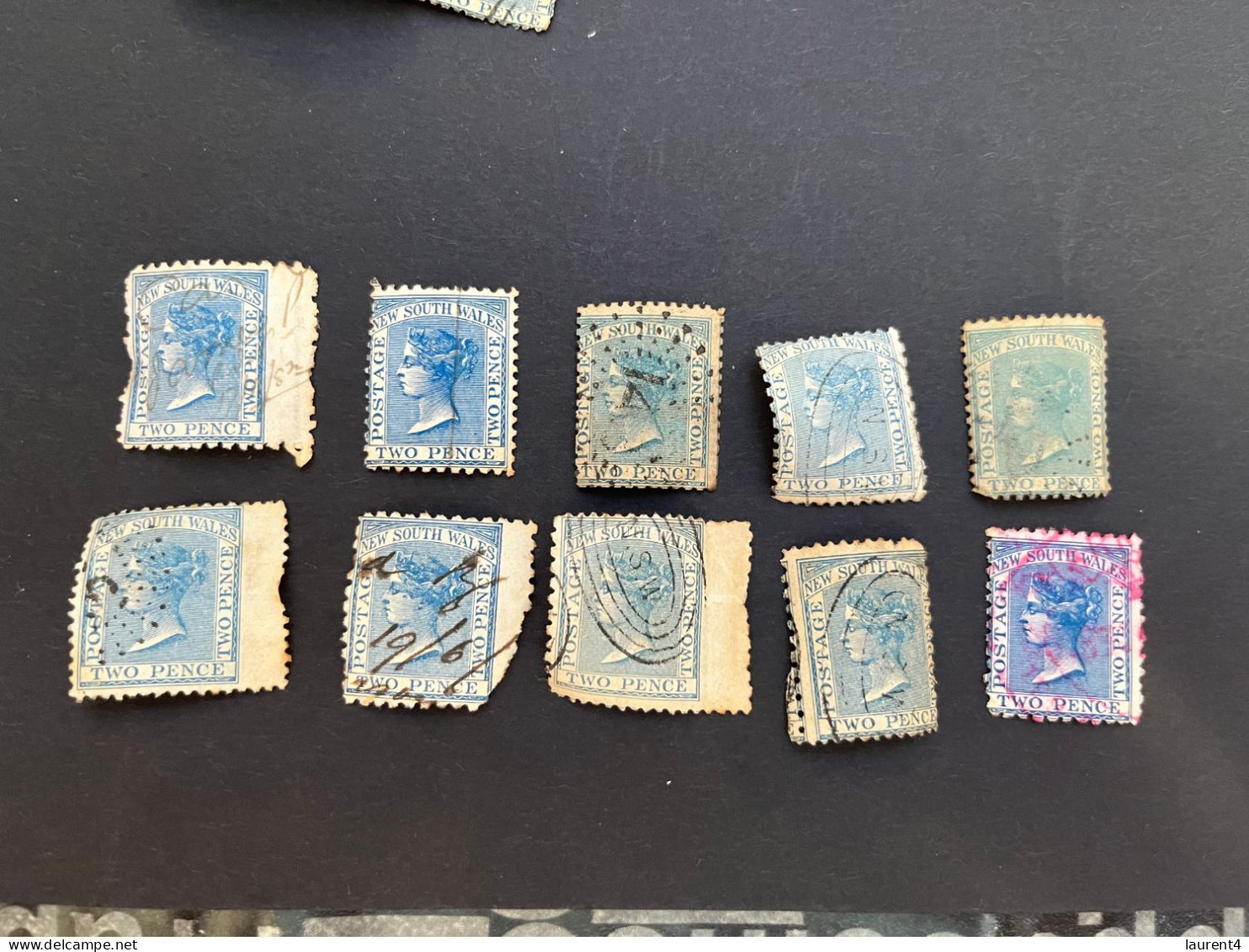 (stamps 7-5-2024) Very Old Australia Stamp - NSW 2 Pence X 10 Stamps - Gebruikt