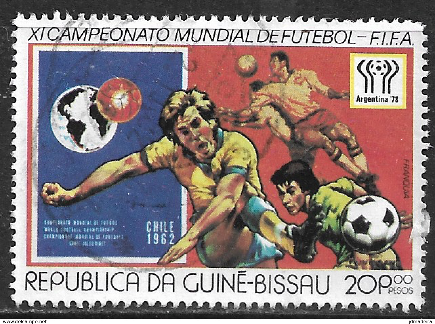 GUINE BISSAU – 1978 Argentina Football Championship 20P00 Used Stamp - Guinée-Bissau
