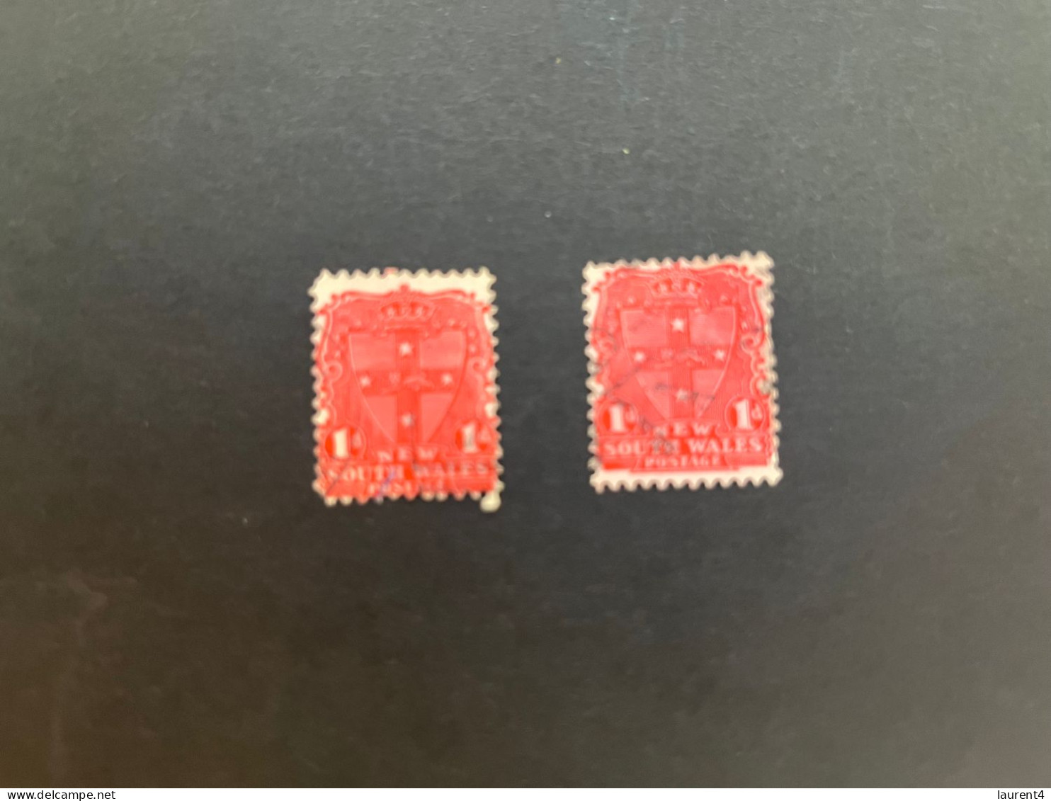 (stamps 7-5-2024) Very Old Australia Stamp - NSW 1d X 2 Stamps (dark Pink) - Gebruikt