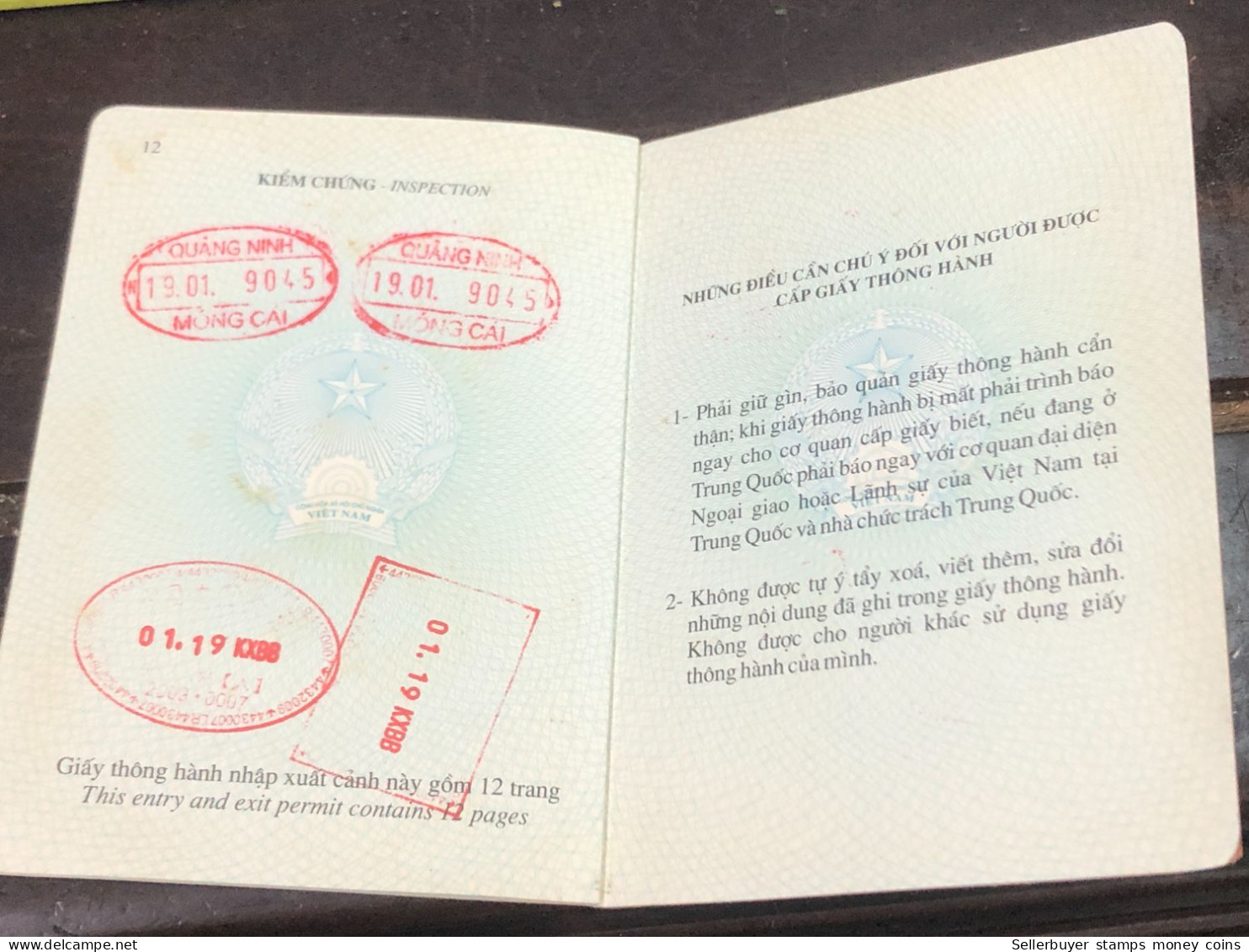 VIET NAM -OLD-GIAY THONG HANH XUAT CANH-ID PASSPORT-name-NGUYEN QUOC TE-2009-1pcs Book - Collections