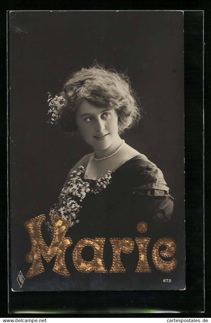 Foto-AK PFB Nr. 675: Marie Mit Perlenkette Und Blumen Im Haar  - Fotografia
