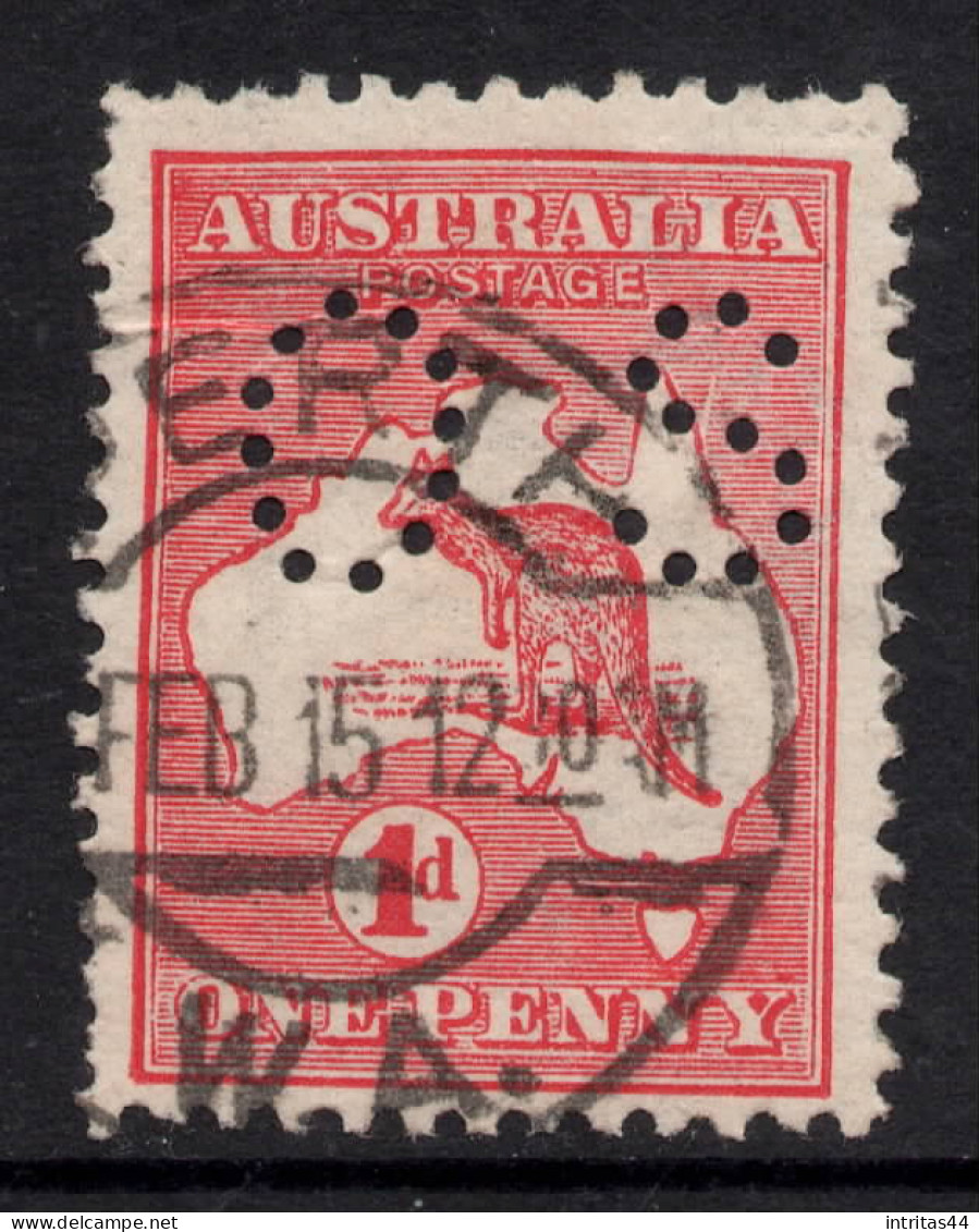 AUSTRALIA 1914 1d RED KANGAROO (DIE IIA) STAMP "OS" PERF.12 1st.WMK  SG.O17e VFU. - Used Stamps