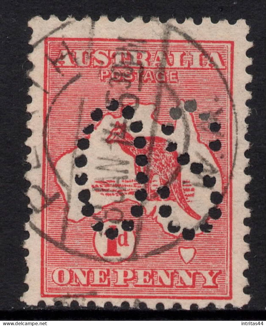 AUSTRALIA 1913 1d RED KANGAROO (DIE I) STAMP LARGE "OS" PERF.12 1st.WMK  SG.O2 VFU. - Oblitérés