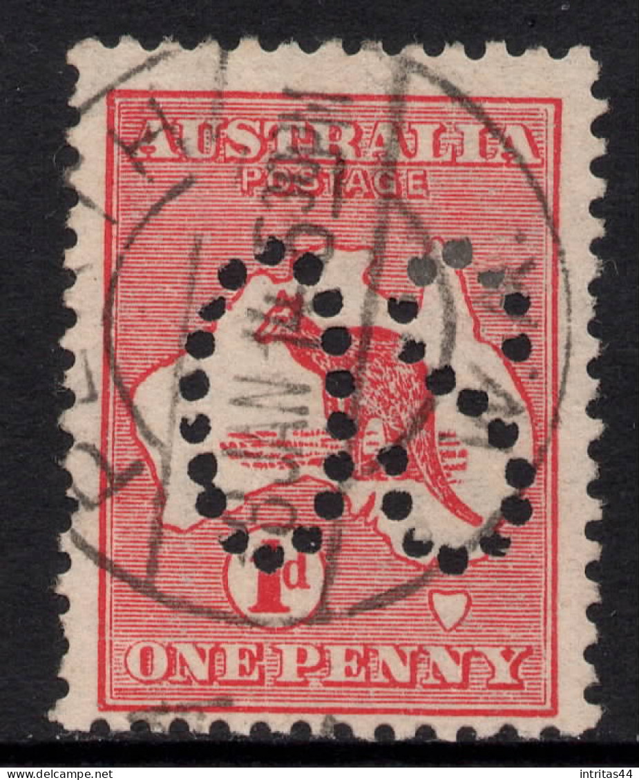 AUSTRALIA 1913 1d RED KANGAROO (DIE I) STAMP LARGE "OS" PERF.12 1st.WMK  SG.O2 VFU. - Gebraucht