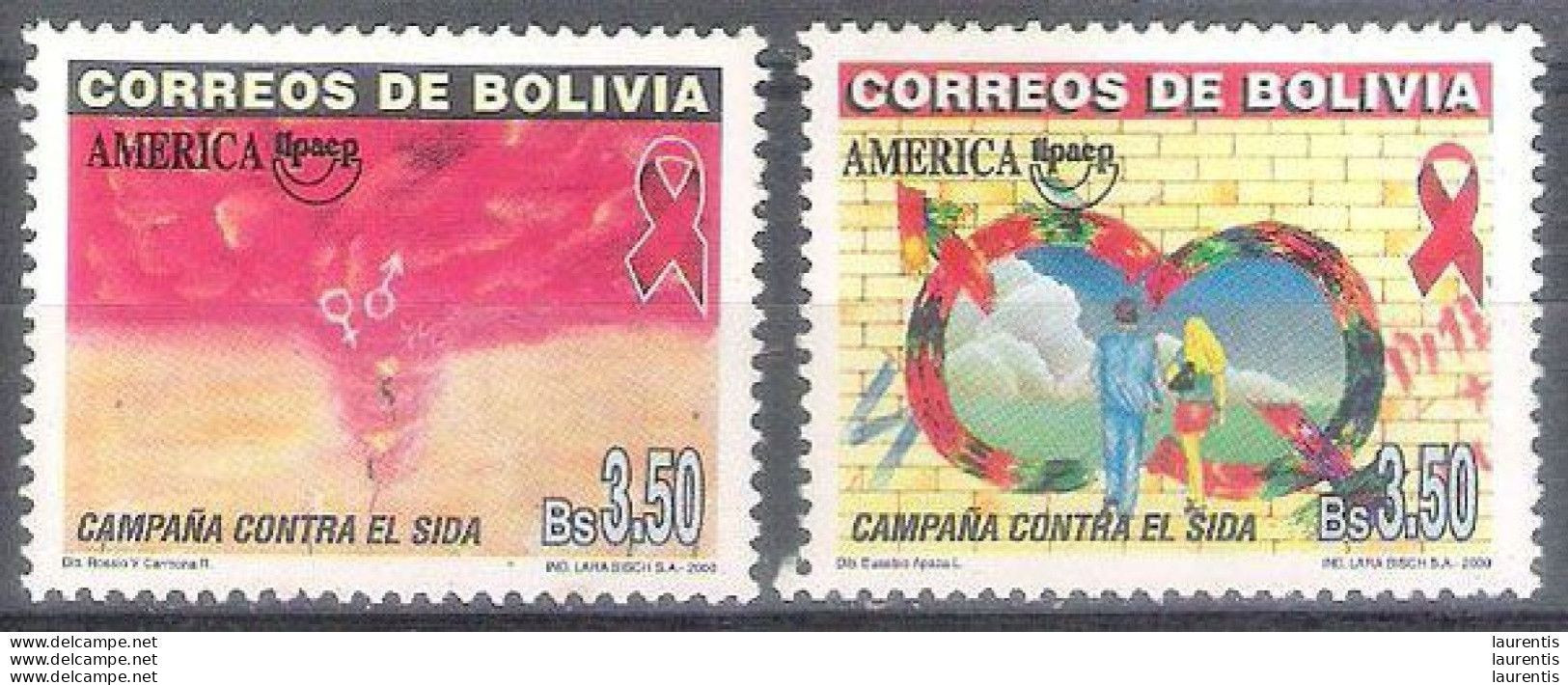 7067  AIDS - SIDA - UPAEP - Bolivia Yv 1061-62 - MNH - 1,75 (8) - Krankheiten