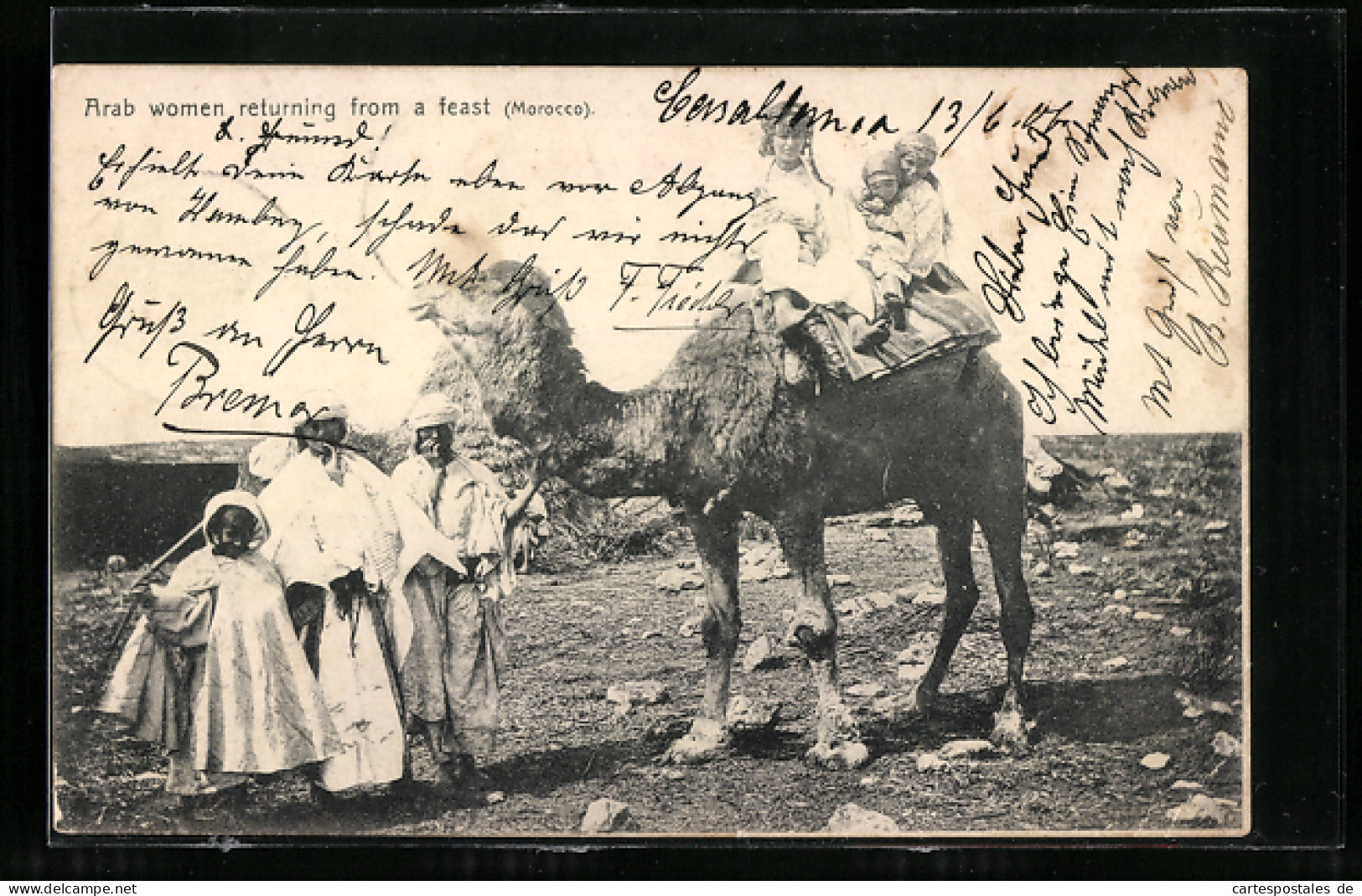 AK Arab Women Returning From A Feast In Morocco  - Non Classés