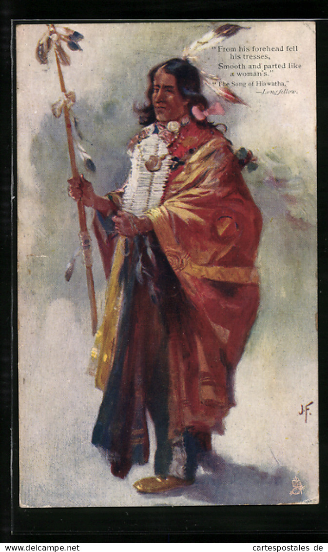 AK Le Guerroyeur, Indianer Mit Einem Umhang  - Native Americans
