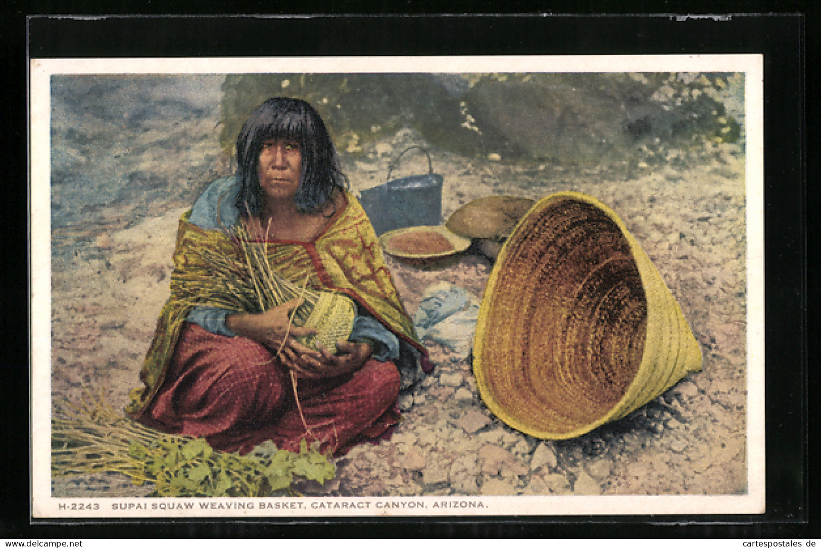 AK Supai Squaw Weaving Basket  - Native Americans