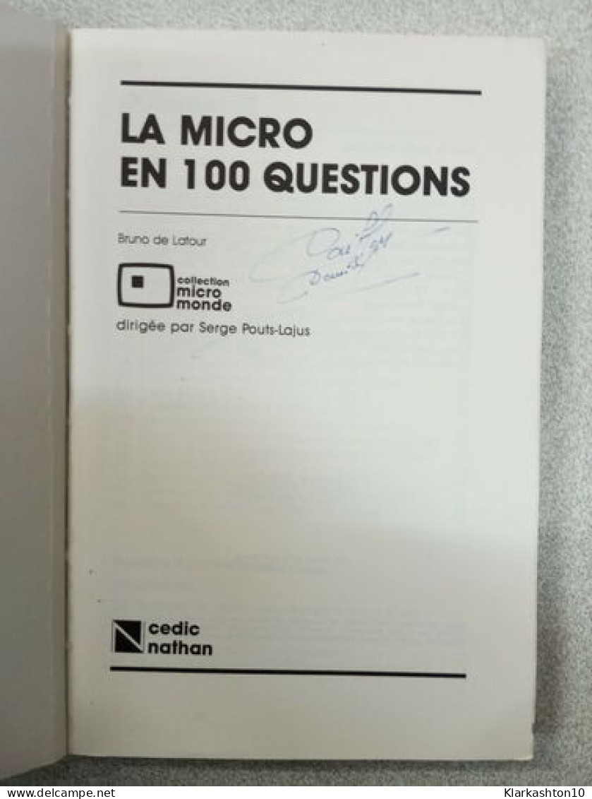 La Micro En 100 Questions - Sonstige & Ohne Zuordnung