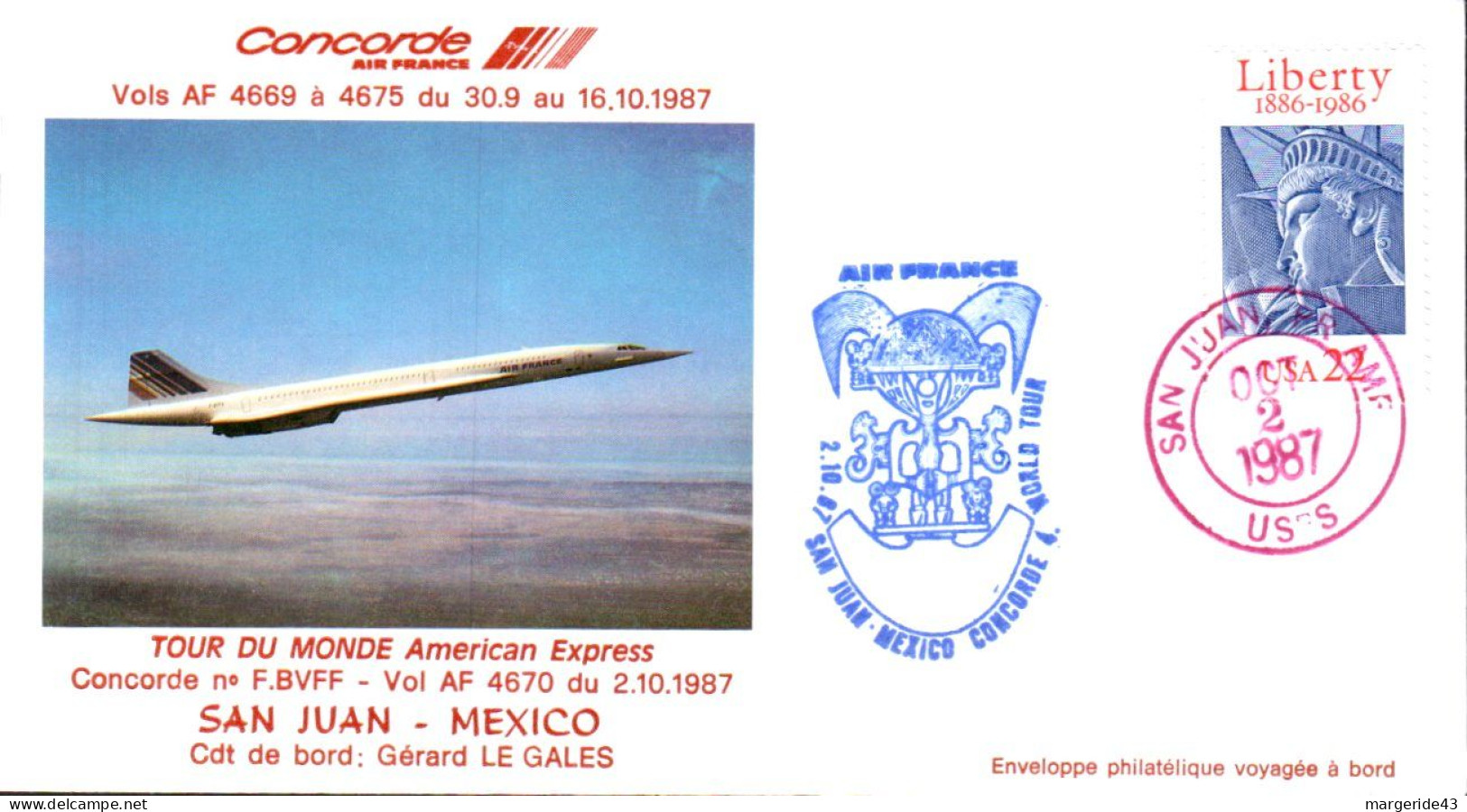 CONCORDE VOL 4669 à 4675 SAN JUAN-MEXICO 1987 - Concorde