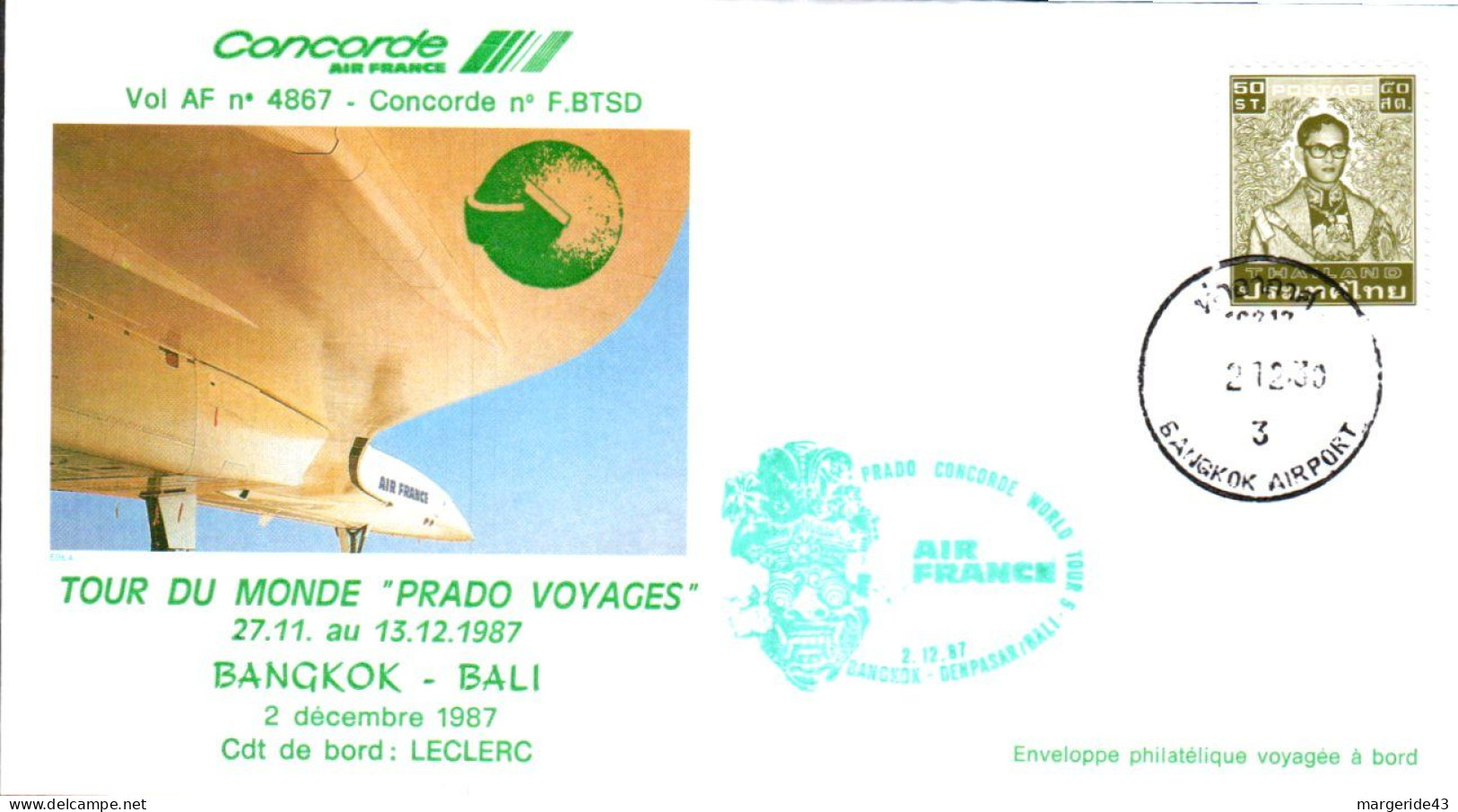 CONCORDE VOL 4867 BANGKOK-BALI 1987 - Concorde