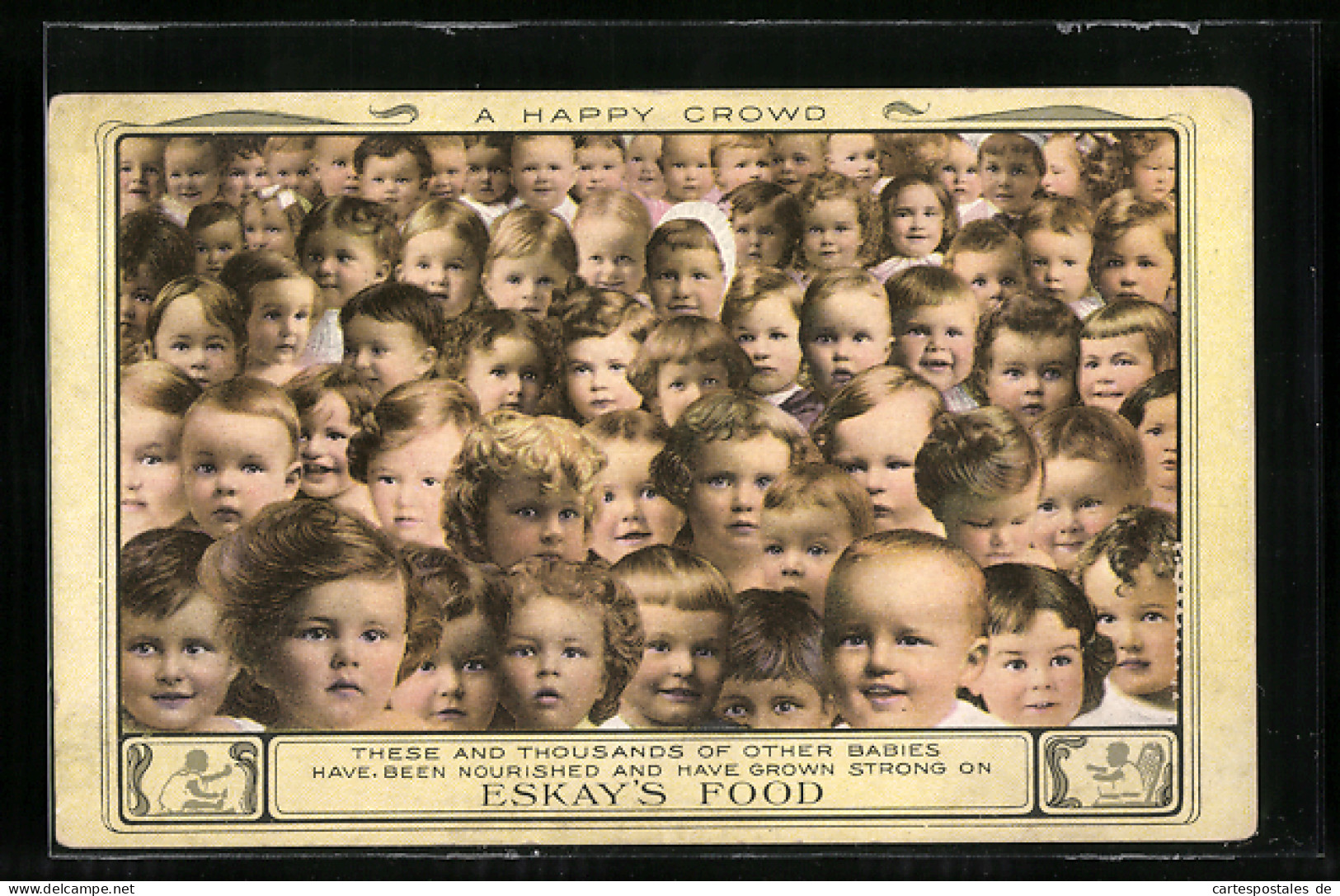 AK A Happy Crowd, Unterschiedliche Babys, Reklame Für Eskay`s Food  - Publicité